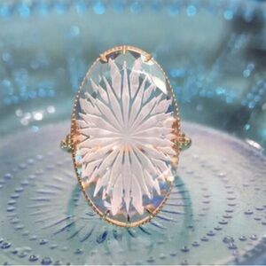 Elegant Clear Crystal Statement Ring in Gold